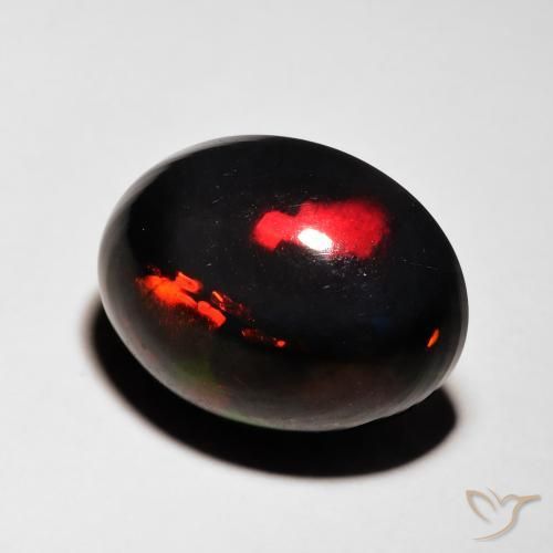 Carat Oval Black Opal Gemstone For Sale Loose Certified Black