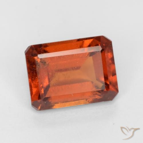 Carat Orange Hessonite Garnet Gemstone Emerald Cut Loose Hessonite