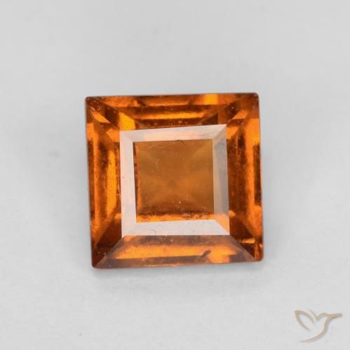 Carat Orange Hessonite Garnet Gemstone Square Loose Hessonite