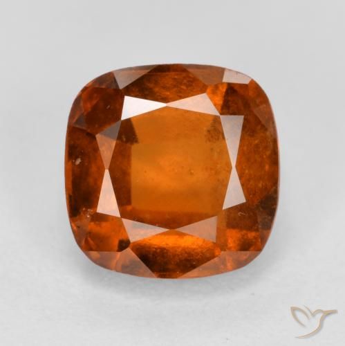 Carat Orange Hessonite Garnet Gemstone Cushion Loose Hessonite