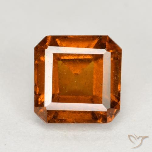 Carat Orange Hessonite Garnet Gemstone Emerald Cut Loose