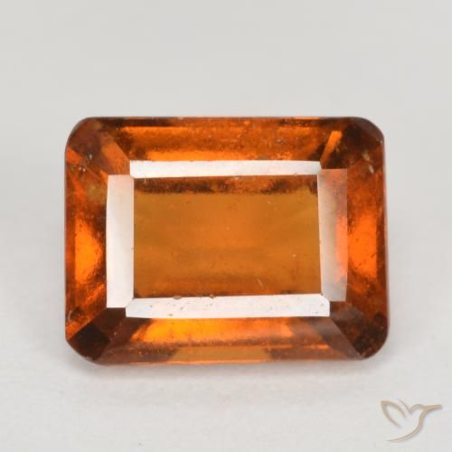 Carat Orange Hessonite Garnet Gemstone Emerald Cut Loose