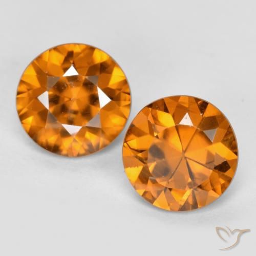 2 14 Carat Orange Zircon Gemstones Diamond Cut Loose Zircon From