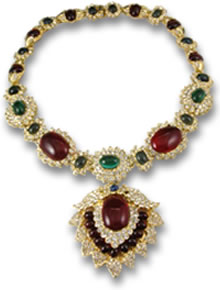 Jackie Kennedy Onassis's Colored Gemstone Cabochon Necklace