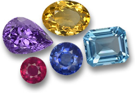Some of the Most Popular Colored Gems: Blue Sapphire, Ruby, Topaz, Citrine and Amethyst