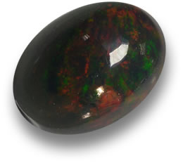 Multicolor black opal gemstone