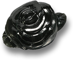 Black Carved Rose Hotan Jade