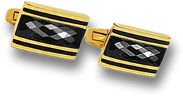 Black Spinel and Gold Cufflinks