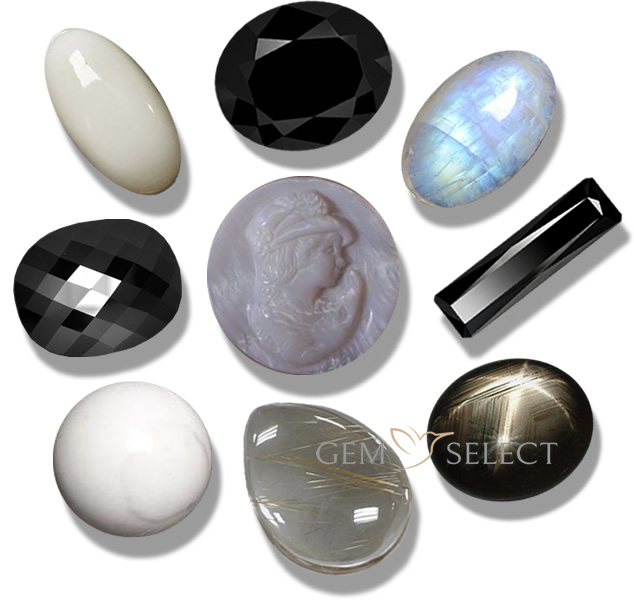 white gems that change black in water