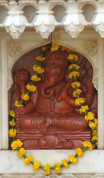 Carved Coral Ganesh Statue