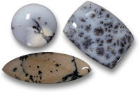 Dendritic Chalcedony and Dendritic Agate Cabochon Gemstones