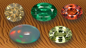 Gemmes du désert : diamant, émeraude, spessartite, opale et grenat démantoïde