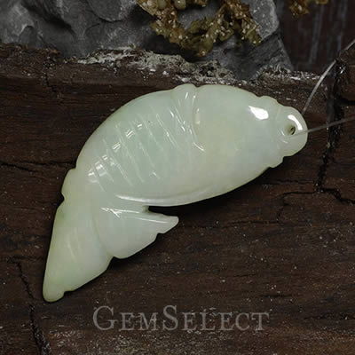 Ready-Drilled Carved Jadeite Fish