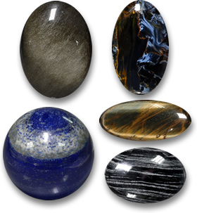 Cabochons for Men: Obsidian, Pietersite, Hawk's Eye, Lapis Lazuli & Jasper