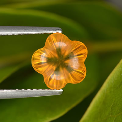 Flower-Cut Citrine Gemstone