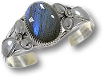 Labradorite and Silver Cuff Bracelet