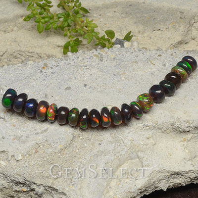 Multicolor Black Opal Rondelle Beads