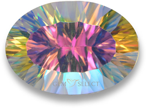 Multicolor mystic quartz gemstone