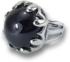 Onyx and Silver Cocktail Ring