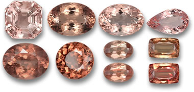 Morganite (Top), Malaya Garnet (Bottom Left) & Color Change Garnet (Bottom Right)