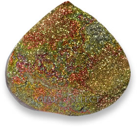 Multicolor rainbow pyrite gemstone