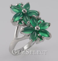 Green Agate Gemstone Ring