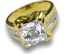 White Topaz Yellow Gold Ring