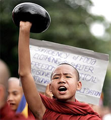 Burmese Monks refusing alms!