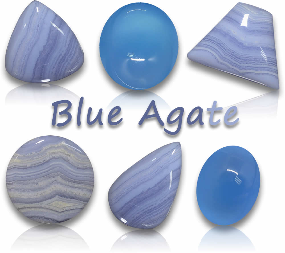 Natural Blue Agate Gemstones