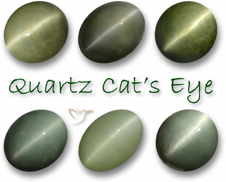 Green Quartz Cat's Eye Gemstones