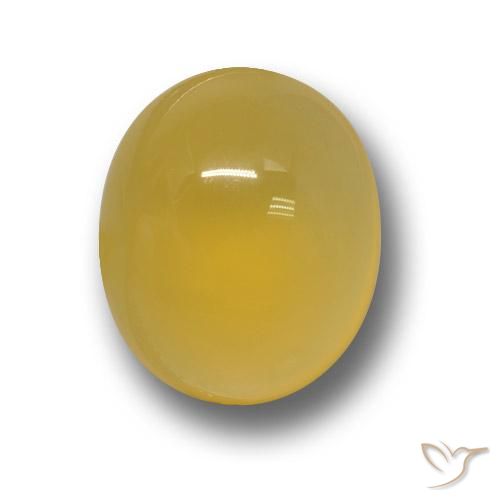 3.96ct Yellow Agate Gemstone | Oval Cut | 11.4 x 9.5 mm | GemSelect