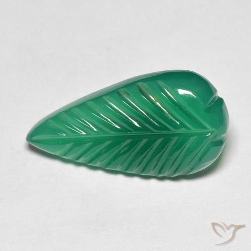 4.92 ct Green Agate, 18.8 x 9.7 mm Carved From India