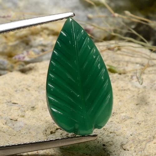 4.6 ct Green Agate, 17.6 x 9.9 mm Carved From India