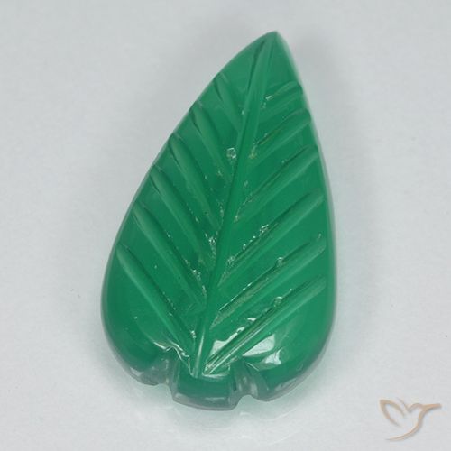 3.59 ct Green Agate, 16.5 x 9.3 mm Carved From India