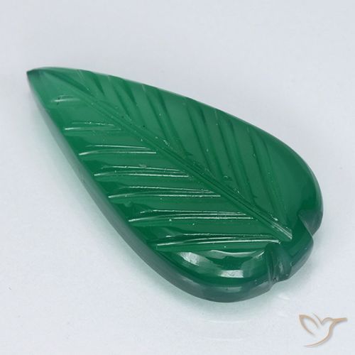 3.82 ct Green Agate, 17.5 x 9.1 mm Carved From India