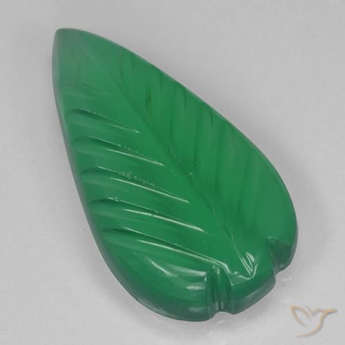 3.3 ct Green Agate, 17.1 x 9.1 mm Carved From India