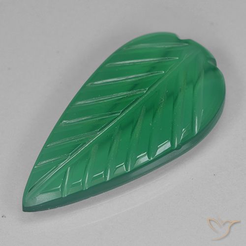 2.75 ct Green Agate, 17.8 x 9.3 mm Carved From India