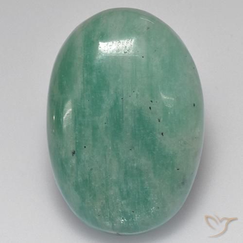 27.96ct Green Amazonite Gemstone | Oval Cut | 26.5 x 18.2 mm | GemSelect