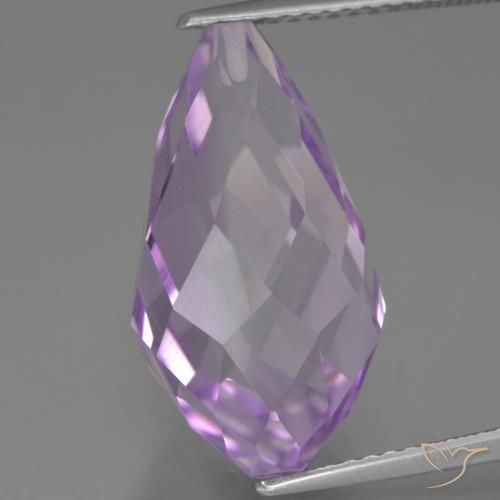 Violeta rosáceo claro Amatista Gema - 11.5ct Biolette medio perforado (ID: 456976)