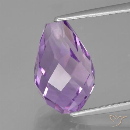 Natural Gem Brazilian Amethyst Faceted Teardrop Shape Briolette