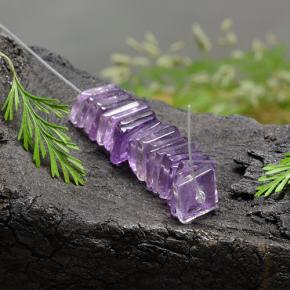 Medium Violet Amethyst Gem - 0.8ct Drilled Square Rondelle Slice (ID: 488603)