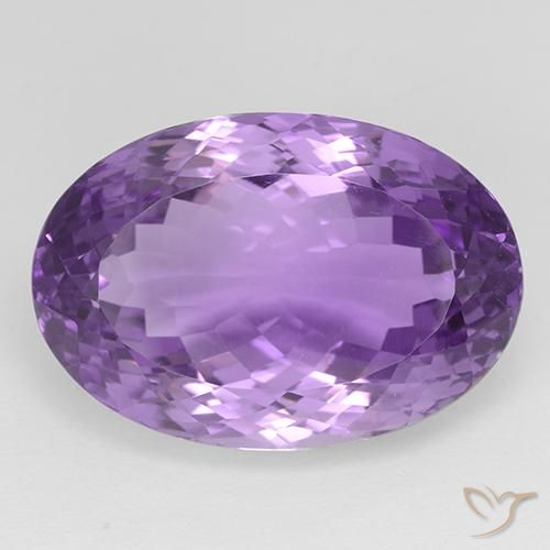 33.3ct Oval Portuguese Cut Amethyst Gemstone | 23.4 x 16.1 mm | GemSelect