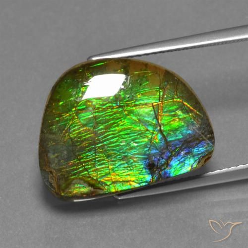 High quality Natural Ammolite Gemstone | Cabochon Ammolite Loose Stone | Canadian Ammolite Gem | Genuine Ammolite Fancy shape 7.1 ct