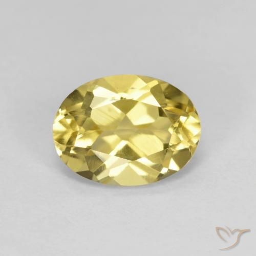 1.33 克拉黄色绿柱石宝石| 椭圆形切割| 8.3 x 6.2 mm | GemSelect