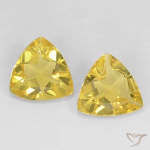 2.3 carat Yellow Beryl Gemstones for Sale | Trillion-Cut loose Beryl ...