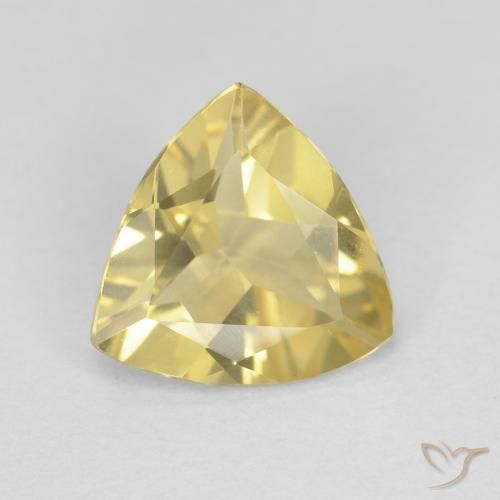 1.23ct Yellow Beryl Gemstone | Trillion Cut | 8.1 x 7.9 mm | GemSelect