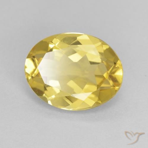 2.25ct Yellow Beryl Gemstone | Oval Cut | 10.2 x 8 mm | GemSelect