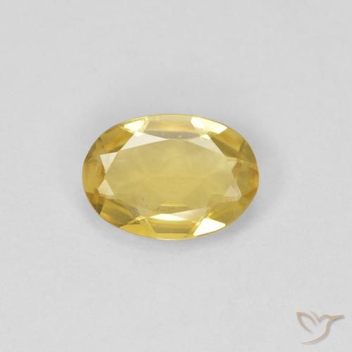 Loose 0.52 ct Oval Yellow Beryl Gemstone for Sale, 6.9 x 5 mm | GemSelect