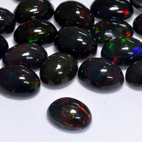 1.70 2024 Carats Pair Of Top Grade Stunning Full Fire Ethiopian Smoked Opal Cabochon - 6*3*1 mm