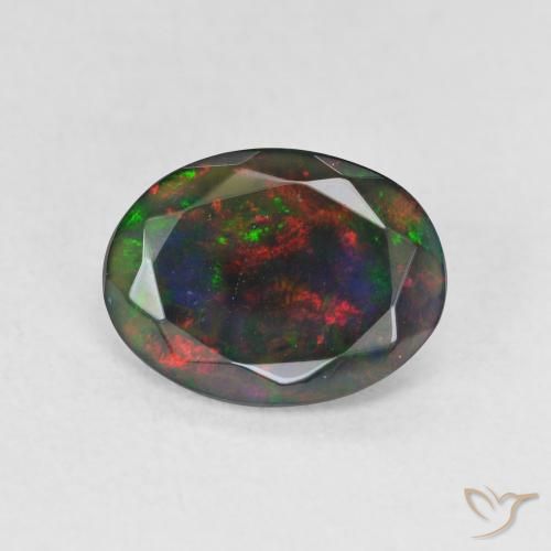 Faceted black store opal